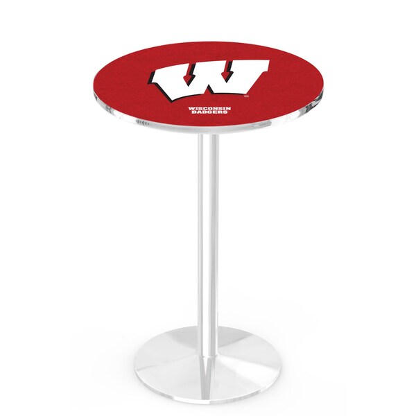 42" Chrome Wisconsin "W" Pub Table